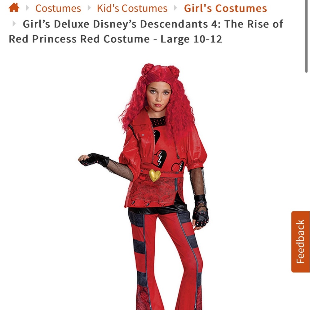 Girl’s Deluxe Disney’s Descendants 4: The Rise of Red Princess Red Costume